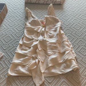 Chic Cream Ruffle Mini Dress